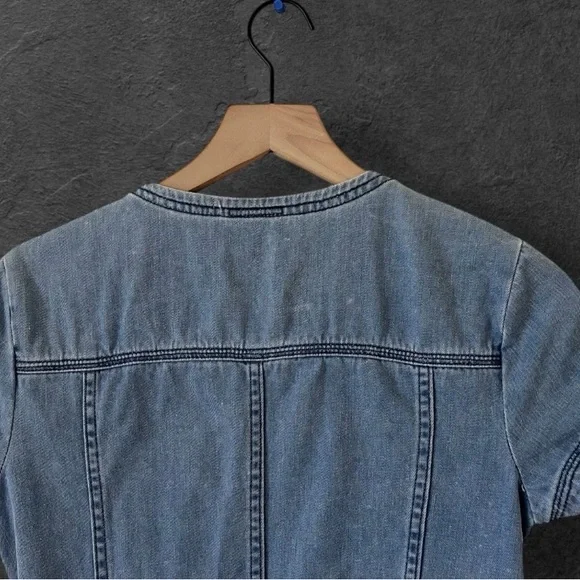 Theory Denim Blue Button-Down Dress Size 6 - Picture 9 of 13